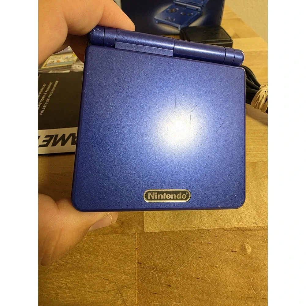 NINTENDO GAMEBOY SP Cobalt Blue Console w/BOX, MANUALS, Charger Tested Working